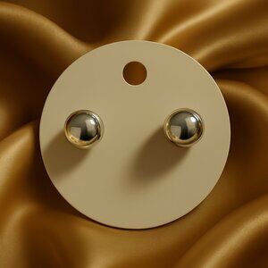 Elegant Polished Silver tone Stud Earrings – Classic Minimalist Women’s Jewelry